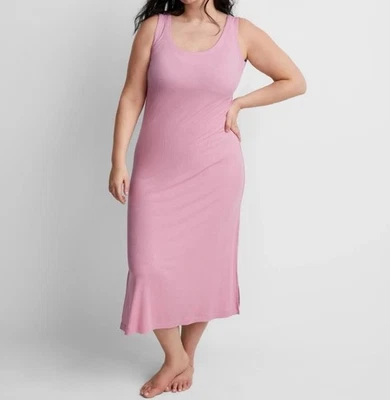 Camisón sin mangas State of Day para mujer acanalado mezcla modal malva orquídea mediano nuevo con etiquetas Foto 1 de 3