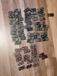 Vintage Dominoes 71 * Black 51 Brown 21 - Picture 1 of 1
