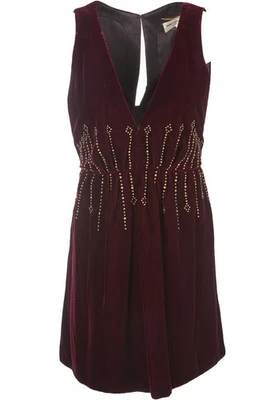 MINIVESTIDO DE TERCIOPELO BORGOÑA SAINT LAURENT FR 36 UK 8 Foto 1 de 4