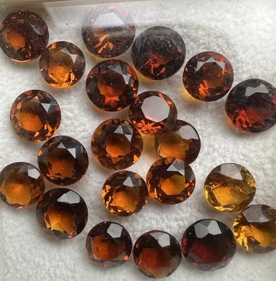 Finest 30.76 Ct Natural Round Cut Golden Madeira Citrine 7-7.5mm Gems 💎 Brazil - Image 1 of 4