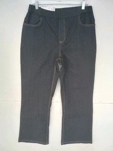 WHITE STAG Womens Jeans L  (12-14) Pull On Black Denim Elastic Waist 32x29 NWT - Picture 1 of 7
