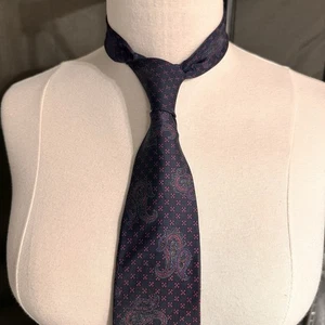 DAKS Vintage Silk Tie Men's Paisley Necktie Handmade Necktie Office Classic - Picture 1 of 8