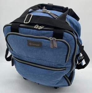 Biaggi brand Carry Cube Backpack, Carry On Luggage, Navy Blue, Open Box - Picture 1 of 11