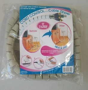 Cord Control NUOVO Organizer Filo Cerniera Cavo Manicotto Kit Casa/Ufficio 1”x 63” - Foto 1 di 6