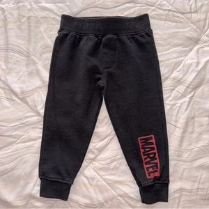 Marvel Kids Black Sweatpants with Red Logo - Picture 1 of 4