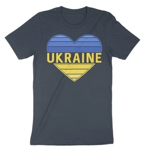 Ukraine Heart Flag T-Shirt, Unisex Ukrainian Heritage Pride Shirt, Patriotic Tee - Picture 1 of 16