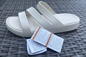 NEU Crocs hellbeige (elfenbein) Gummi-Pantoletten Schuhe Größe 9 W - Bild 1 von 5
