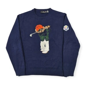 Jersey RLX Ralph Lauren Bear Ryder Cup 2023 tejido azul para hombre grande - Imagen 1 de 9