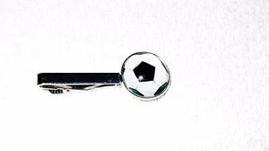 Balón de fútbol deportes patada cubierta de vidrio para hombre corbata clip cierre accesorio traje regalo divertido - Imagen 1 de 2