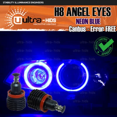 H8 40W BMW LED ANGEL EYES MARKER X5 E70 X6 E70 HALO RINGS PURE BLUE A5 - Image 1 of 3