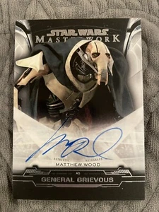 STAR WARS 2019 TOPPS MASTERWORK A-MW MATTHEW WOOD AS GENERAL GRIEVOUS AUTOGRAPH - Picture 1 of 2