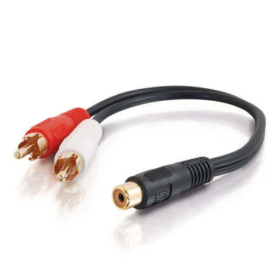 0.5ft (0.15m) Value Series™ One RCA Female to Two RCA Male Y-Cable-C2G - Image 1 of 4