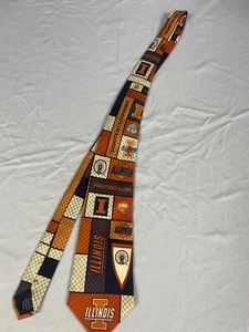 Eagle Neckwear University Of Illinois Basketball Football Chief Illiniwek Tie - Picture 1 of 5