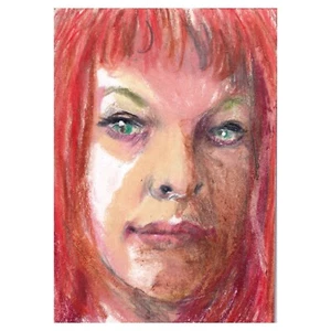 1 of 1 PSC Sketch Card of Leeloo The Fifth Element Mila Jovovich Art 2,5”x3.5” - Picture 1 of 1