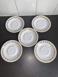 5 x Vintage Corelle Gold Butterfly Corning USA  Plates Saucers - Picture 1 of 12