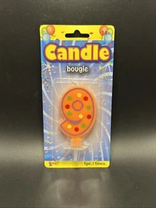 Festive Number 9 Candle Yellow Forum Novelties 2.5" - Picture 1 of 2
