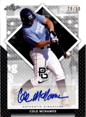 2016 Leaf Perfect Game National Showcase Autographs Black #BA269 Cole McNamee/50 - Image 1 of 2