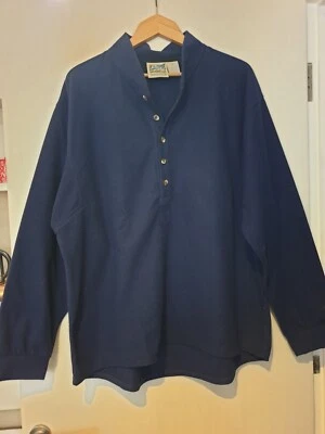 De colección JERSEY TRAVELSMITH Para Hombres XL Microfleece Azul Botón Cuello Henley EE. UU. Foto 1 de 4
