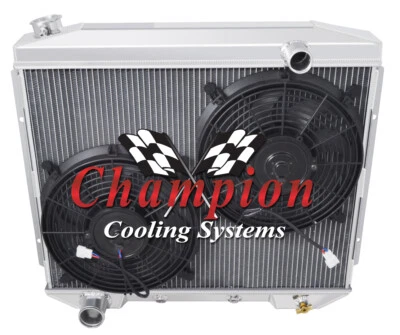 2 Row RR Champion Radiator,12" Fans-1957-1959 Ford Courier Sedan Delivery V8 Eng - Image 1 of 4