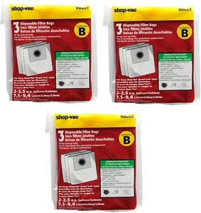 Shop Vac 2 Gal Type B Vacuum Bag 90668 906-68 906-68-00 3 Bags per Pack, 9 Bags - Picture 1 of 6