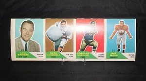 Tira de 4 tarjetas de fútbol Fleer 1960 (#44, 104, 56, 80) - Imagen 1 de 2
