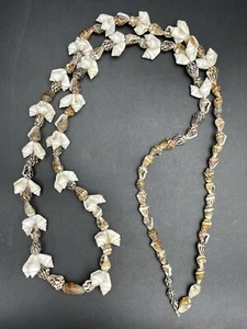 Vintage Mini Muschel Muscheln 17" Halskette Hawaii Lei Schmuck Boho - Bild 1 von 6