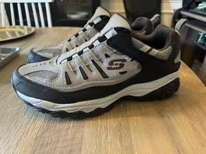NEW Mens SKECHERS SPORT AFTER BURN SLIP ON Grey Shoes 12 12W Memory Foam - Picture 1 of 6