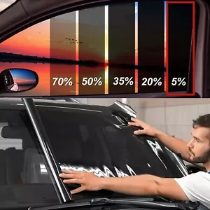 Tönungsfolie Scheibenfolie Sonnenschutzfolie 5%VLT Auto Fensterfolie 50x300CM - Bild 1 von 14