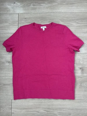 Nordstrom женщин розовый вязаный свитер футболка размер L мягкий повседневный верхний вискоза - Изображение 1 из 4