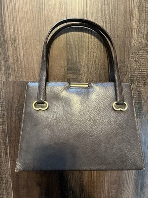 VINTAGE GUCCI BROWN LEATHER BAG- 1950'S - Image 1 of 4