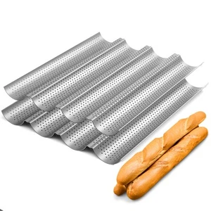 2 Pack Nonstick Perforated Baguette Pan 15 X 13 for French Bread Baking 4 Wave - Picture 1 of 8