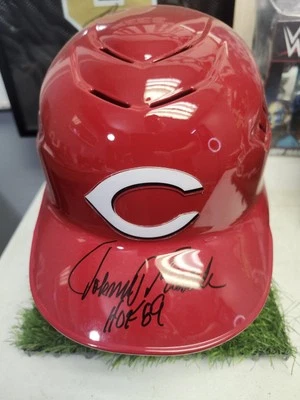 Johnny Bench Autographed Signed Mach Pro Replica Reds Helmet w/HOF 89 Insc JSA  - Image 1 of 4