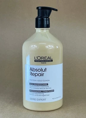 Proteína reparadora absoluta L'oreal Serie Expert + acondicionador de quinua dorada 25,4 oz Foto 1 de 2