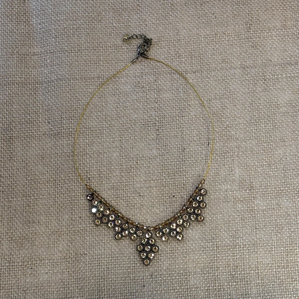 Gargantilla de alambre de 18" con prisma de oro de Swarovski Touchstone Crystal declaración TC Foto 1 de 4