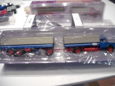 Brekina 86000 Krupp Titan Südwerke Pr/PlHängerzug Blau-Grau in Vitrine/OVP 1:87 - Bild 1 von 3