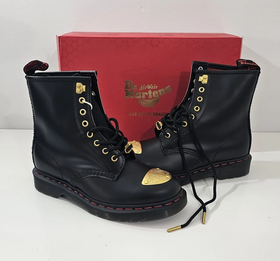 Dr Doc Martens 1460 (11822) Black Leather Lace Up Boots Unisex Size W6/M5