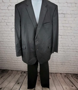 Jos A Bank Signature Gold Gordon Grey Pinstriped Suit Jacket 52L Pants 48x30 - Picture 1 of 20