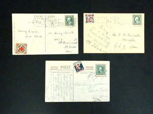 Postales de Estados Unidos: Sellos de Navidad de la Cruz Roja en portada; 1910//1921; 3 diferentes - Imagen 1 de 2