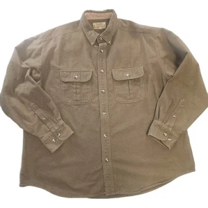 Cabela's Deerskin Soft Chamois Shirt Men's XL GREEN Button Up Pockets - Picture 1 of 8