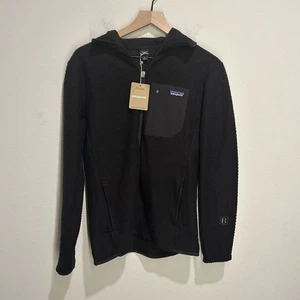 Patagonia R1 Air Full‑Zip Hoody – Men’s Small – Black Grid Fleece Jacket – NWT - Picture 1 of 5