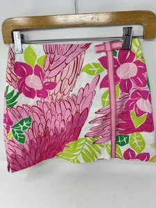 Lilly Pulitzer Girls Pink Green Tropical Parrot Skirt Skort Summer Size 10 - Picture 1 of 5