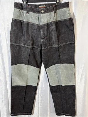 Jeans De Colección Koman Modern Basics 38x34 Negro Gris Gamuza Sueltos Pierna Ancha Y2K Foto 1 de 4