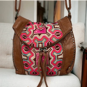 The Sak Women's Embroidered Equestrian Aztec Pattern Metal-Stud Crossbody Bag - Picture 1 of 13
