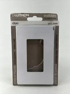 Placa de pared abierta Lutron Claro blanca CW-1-WH brillante de una sola banda - Imagen 1 de 3