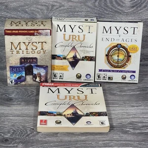 Myst PC Game Lot x 5 Myst, Riven, Exile, Uru & End of Ages w/ Uru Strategy Guide - Picture 1 of 22