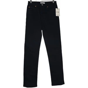 Re/Done 70s Ultra High Rise Stove Pipe Jeans Womens 26 Black Cotton Stretch NWT - Picture 1 of 17
