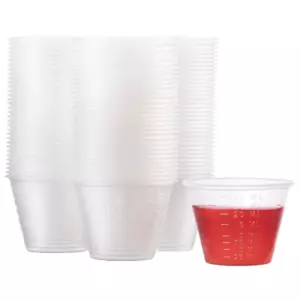 Tazas medicinales de plástico graduado transparente, 1 oz. (30 ml) Capacidad - Pack de 200 - Imagen 1 de 3