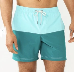 Costume da bagno SONOMA completo elastico in vita 2XL blu su blu foderato in rete uomo nuovo - Foto 1 di 6