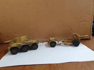 Vintage Crescent Toys - 6 Wheeled Tank with Field Gun & amunition limber code 3 - Picture 1 of 9