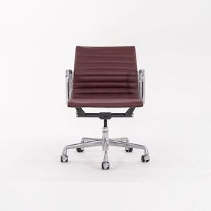 2010s Herman Miller Eames Aluminum Group Management Desk Chair Burgundy Leather